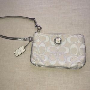Coach White Wristlet